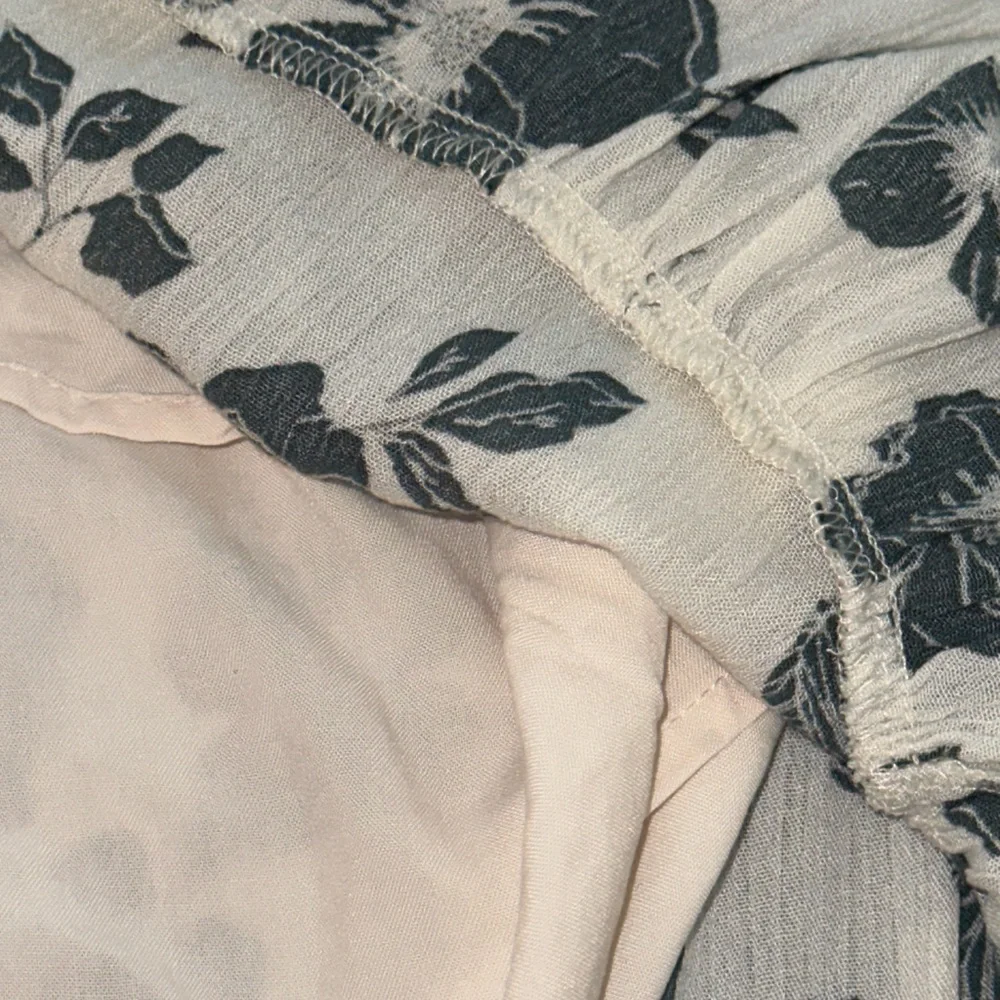 Abercrombie & Fitch Cream Maxi Dress with Dark Green Floral Print